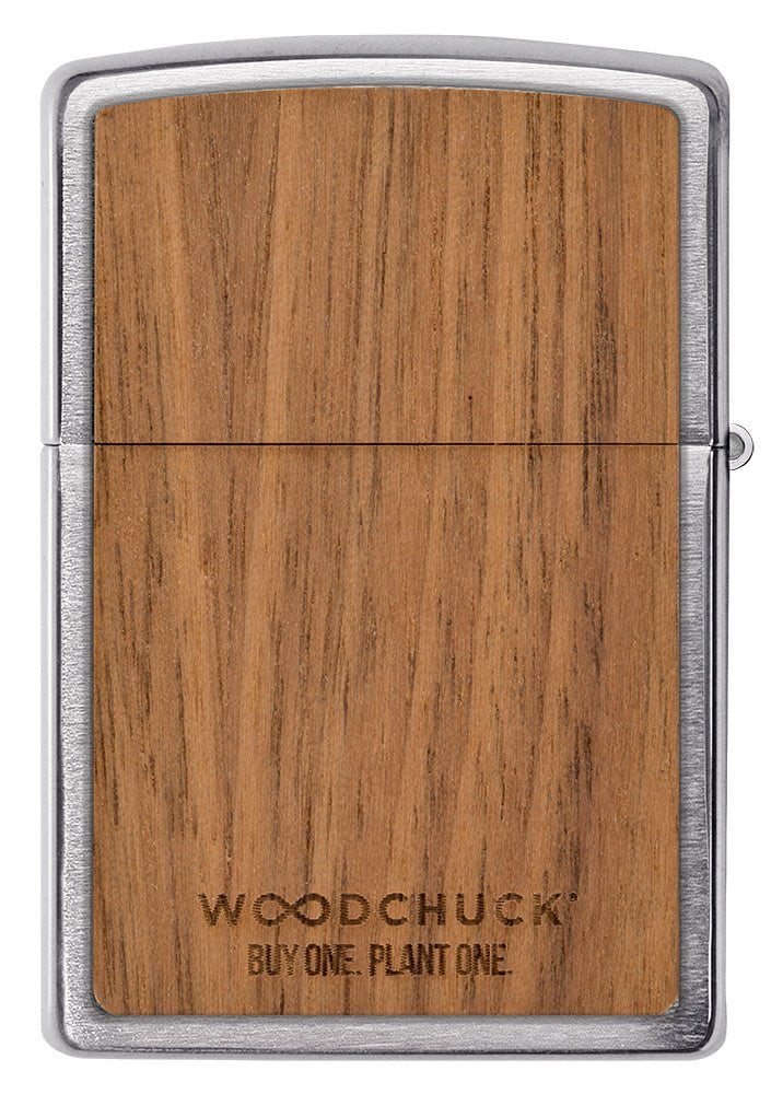 Zippo WOODCHUCK Mountain, Walnut with Maple Inlay Brushed Chrome Lighter #49800