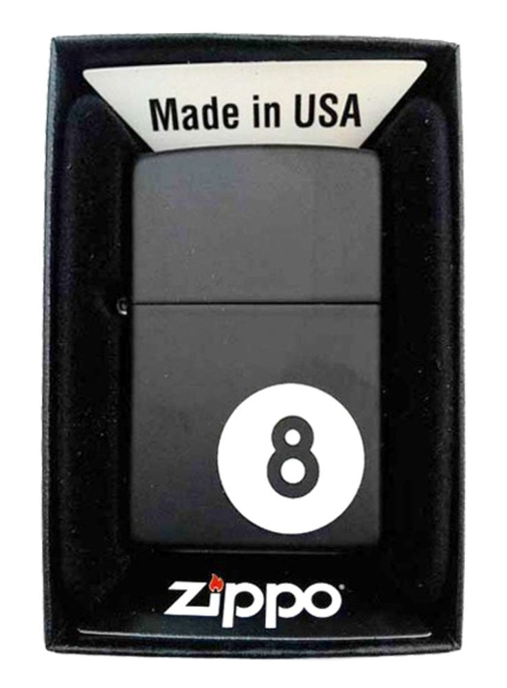Zippo 8-Ball Lighter, Black Matte #28432