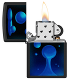 Zippo Lava Lamp Black Light Design, Black Matte Lighter #48675