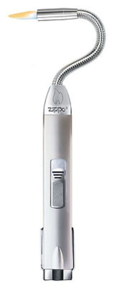 Zippo Silver Flex Neck Utility Lighter, Dual Flame, Unfilled #121351