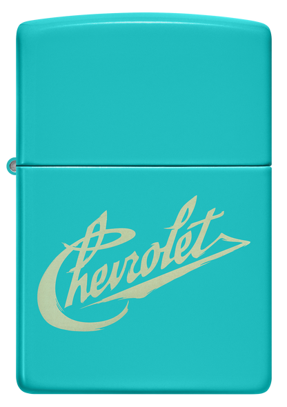 Zippo Chevrolet Flat Turquoise Design, Laser Engrave Lighter #48399