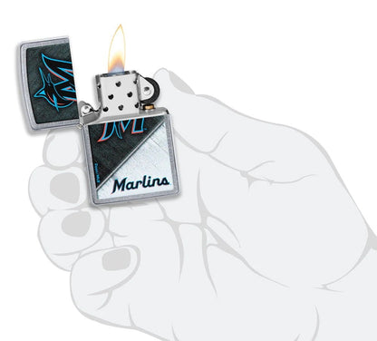 Zippo MLB Miami Marlins Baseball Team, Street Chrome Lighter #49737