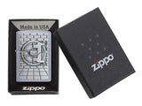 Zippo Safe with Gold Cash Surprise Emblem Lighter Street Chrome #29555