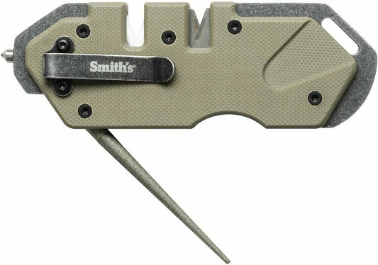 Smith's PP1 Tactical Knife Sharpener Pocket Clip + Glass Break Desert Tan #50980
