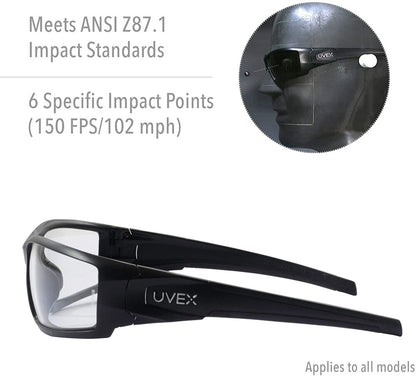Uvex Hypershock Safety Glasses Brown Frame with Espresso Anti-fog Lens #S2961HS