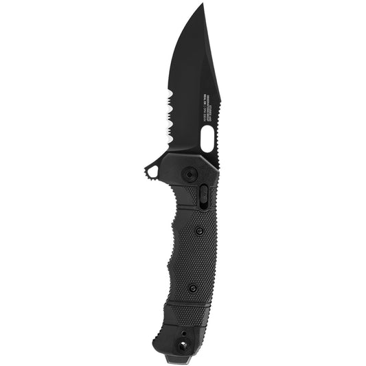 SOG Seal XR Serrated Knife, Black, Made in USA #12-21-05-57