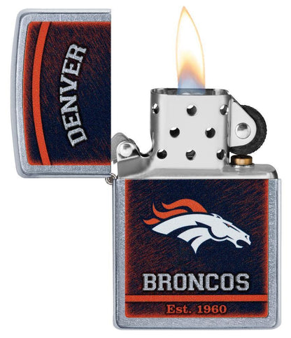 Zippo NFL Denver Broncos Football Team, Street Chrome Finish Lighter #29941