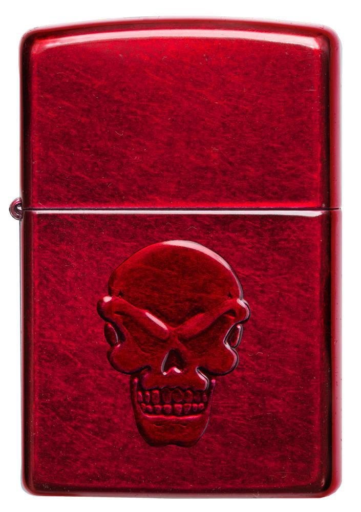 Zippo Doom, Red Skull 3D Stamp Candy Apple Red, Genuine Windproof Lighter #21186