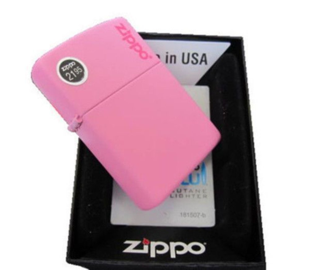 Zippo Pink Matte Lighter, w/ Logo, Windproof #238ZL