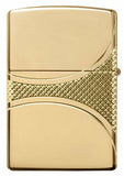 Zippo Armor Fleur-de-lis 360 Engraved High Polish Gold Windproof Lighter #49108