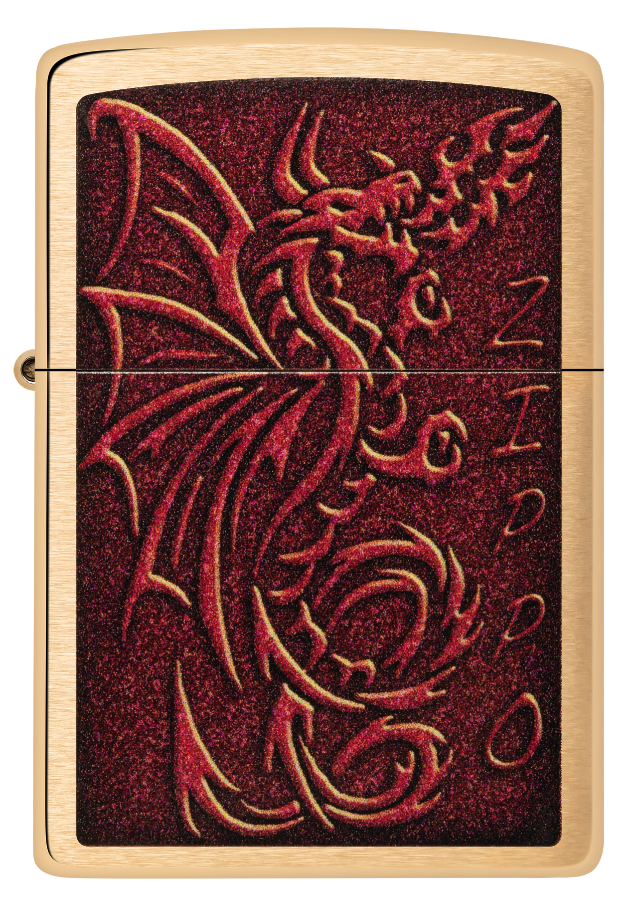 Zippo Medieval Dragon Design, Brushed Brass Lighter #48362