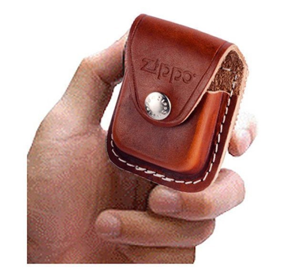 Zippo Metal Clip Brown Leather Pouch For Zippo Pocket Lighters #LPCB