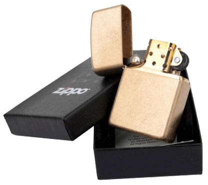 Zippo Armor Lighter, Tumbled Brass Finish, Windproof #28496