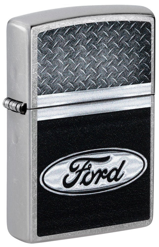 Zippo Ford Logo Design, Street Chrome Finish Lighter #48405