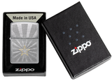 Zippo American Star Two-Tone Engraving, Brushed Chrome Lighter #48657