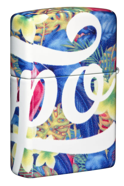 Zippo Colorful Logo 540° Design, Floral Colors, Windproof Lighter #49436