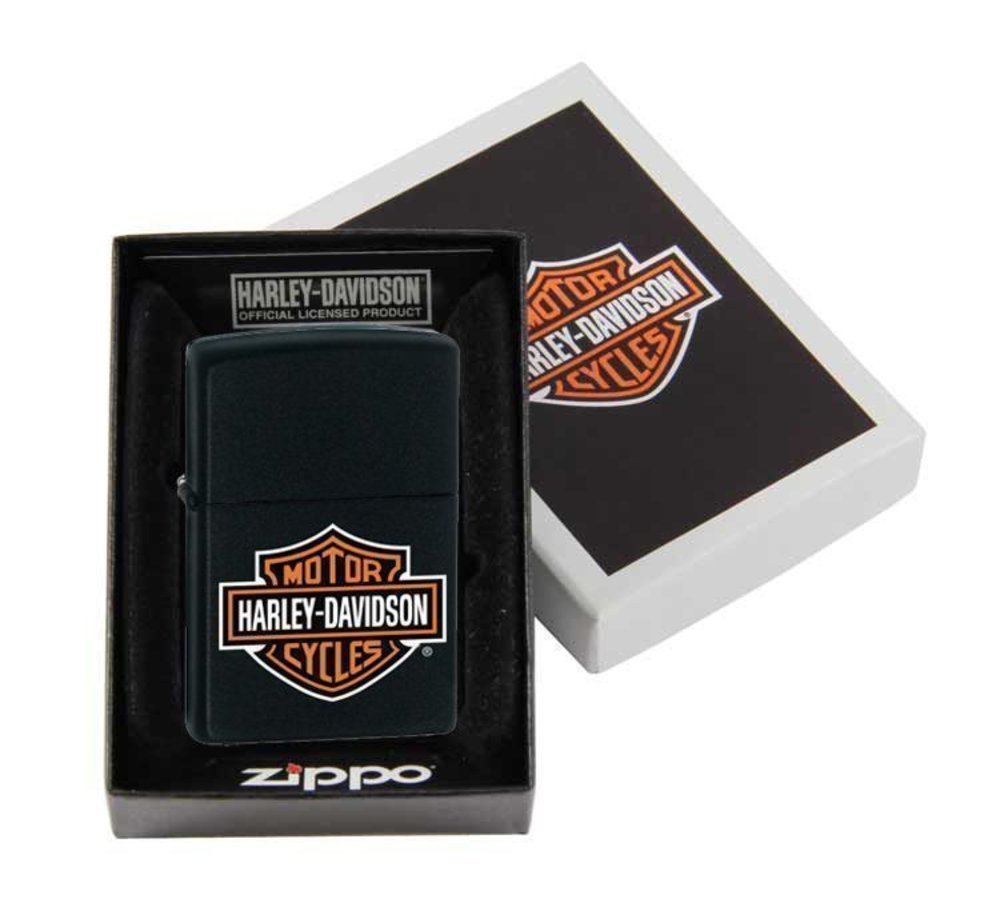 Zippo Harley-Davidson Logo Black Matte Finish H-D Lighter #218HD.H252