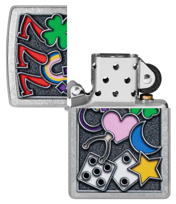 Zippo Casino Vibes Color Image Design, Street Chrome Lighter #48682