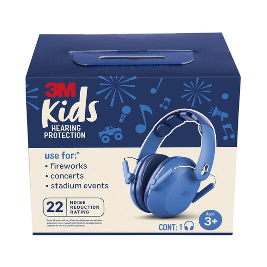 3M Kids Hearing Protection Earmuffs for Fireworks, Concerts, Stadium Events, Blue #PKIDSB-BLU