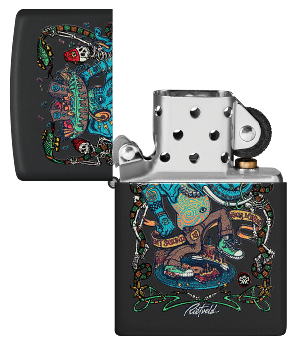 Zippo Rick Rietveld Black Light Design, Black Matte Lighter #48673