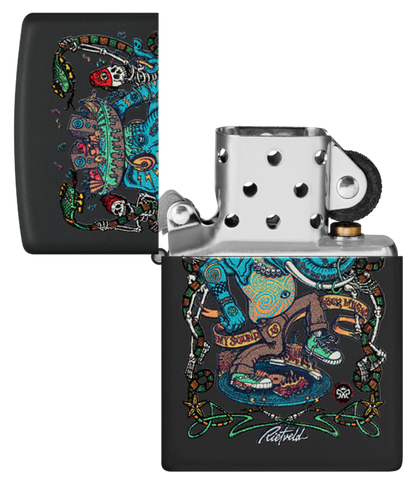 Zippo Rick Rietveld Black Light Design, Black Matte Lighter #48673