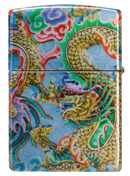 Zippo Asian Dragon 540 Tumbled Chrome Fusion Design Lighter #48575