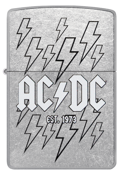 Zippo AC/DC Lightning Bolt Design, Street Chrome Lighter #48641