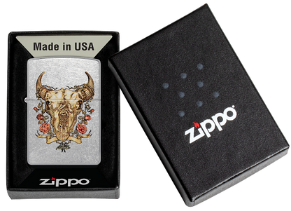 Zippo Rick Rietveld Desert Skull, Street Chrome Lighter #48559