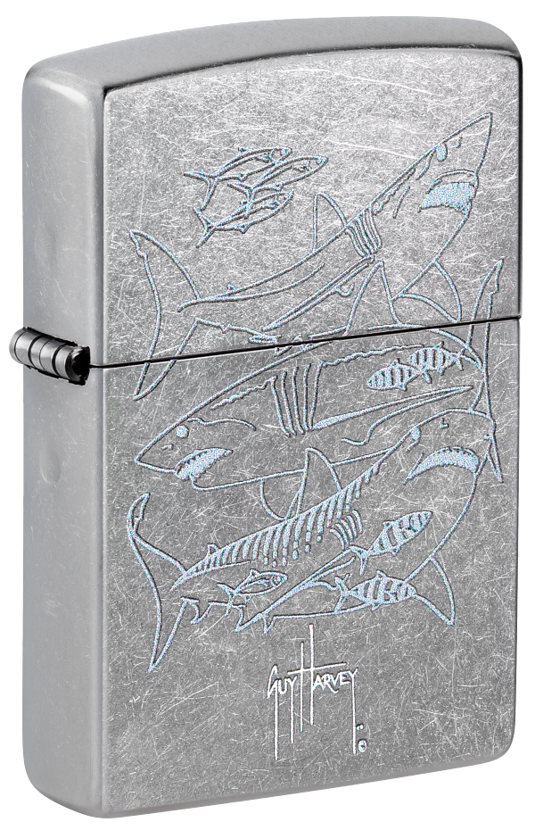 Zippo Guy Harvey Shark Design, Street Chrome Lighter #48595