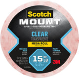 3M Scotch-Mount Mega Roll Clear Double Sided Mounting Tape, 1 x 450 inch #410H-LONG