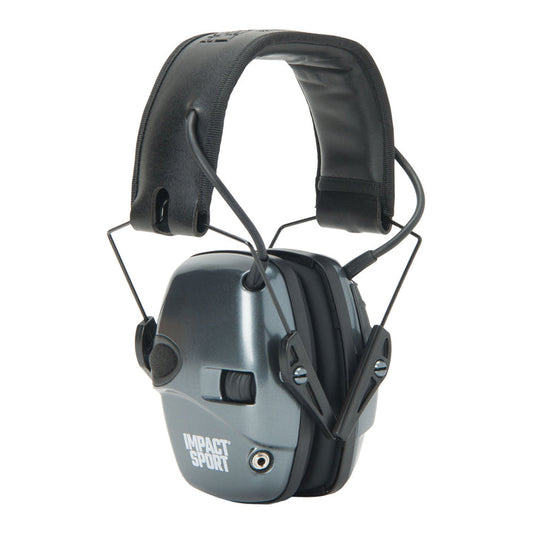 Howard Leight Impact Sport Electronic Earmuffs for Youth Metallic Charcoal #R-02532