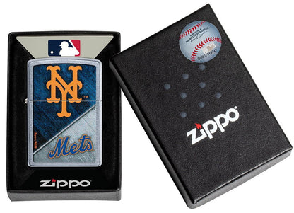 Zippo MLB NY Mets Baseball Team, Street Chrome Lighter #49741