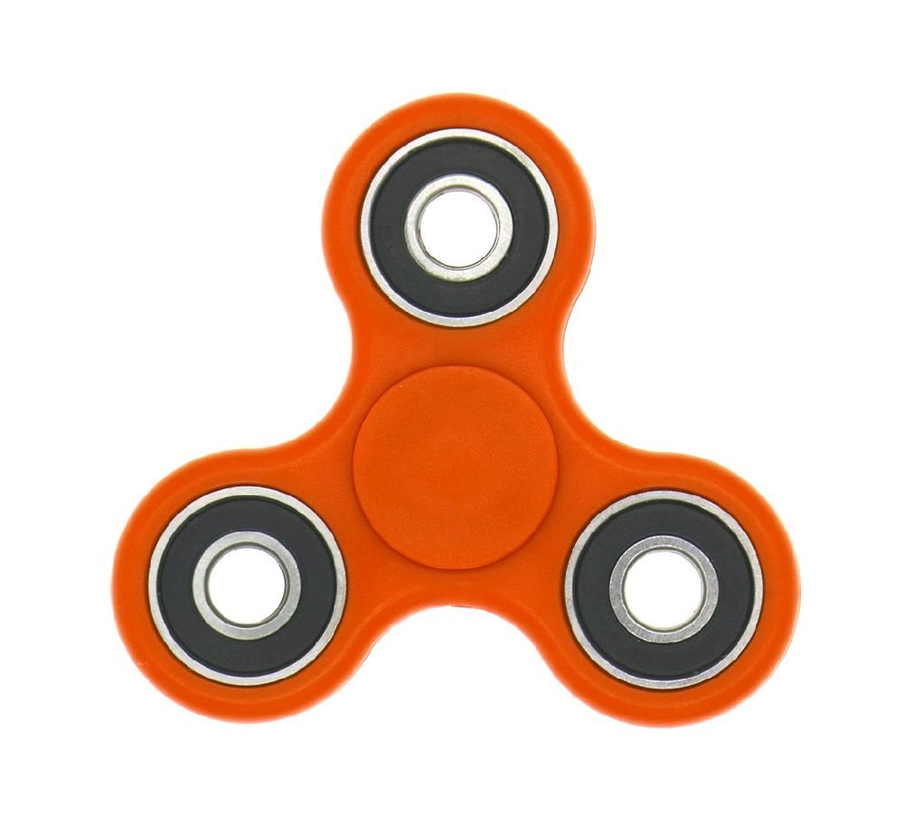 High Performance Spin-R Fidget Play Stress-Relief Tri-Spinner Orange/Blk #11669O