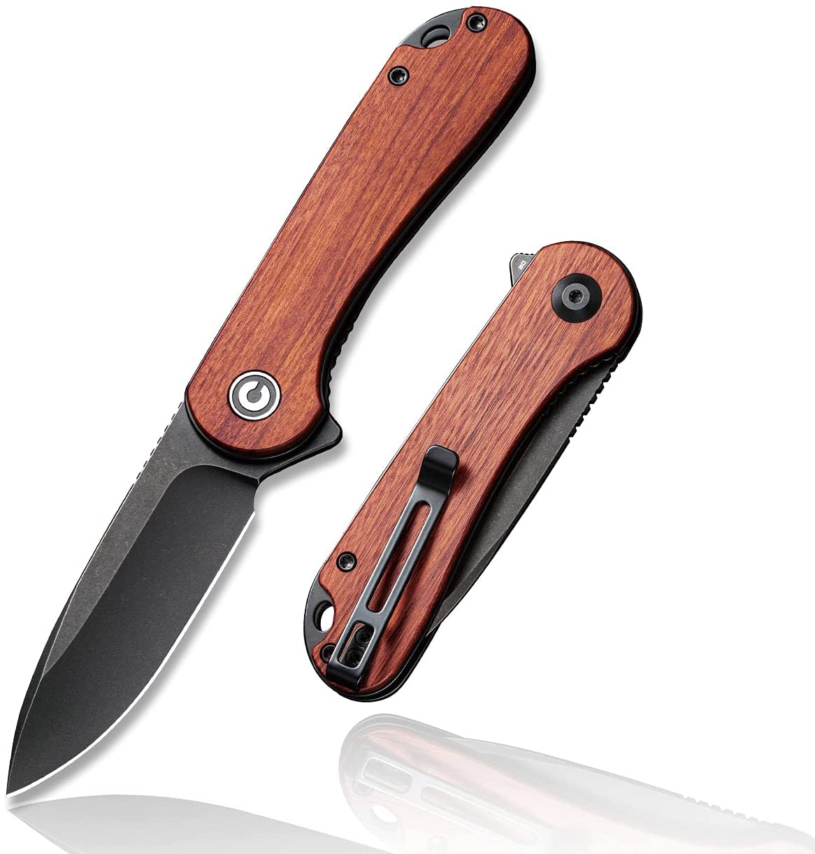 CIVIVI Elementum Knife, Black Blade + Cuibourtia Wood Handle #C907U
