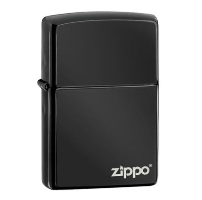 Zippo Ebony w/Logo Lighter, Black High Polish #24756ZL