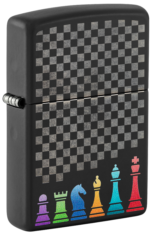 Zippo Chess Pieces Design, Black Matte Lighter #48662