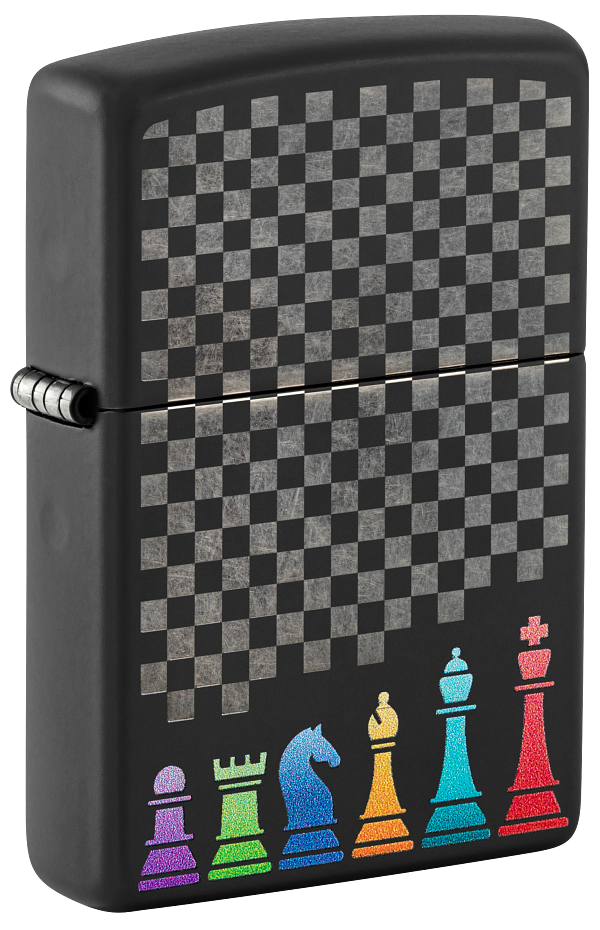 Zippo Chess Pieces Design, Black Matte Lighter #48662