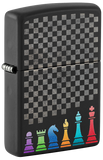 Zippo Chess Pieces Design, Black Matte Lighter #48662