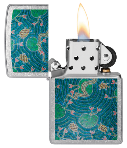 Zippo John Smith Gumbula Turtles Design, Street Chrome Lighter #48626