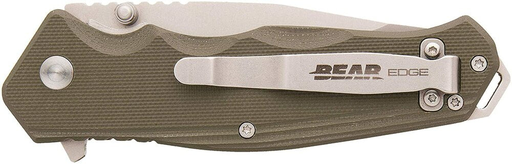 Bear & Son Bear Edge OD Green Folding Knife, 3.4" 440 Stainless Blade #61102