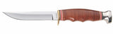 KA-BAR Hunter Fixed Blade Knife, Stacked Leather Handle w/ Sheath #1232
