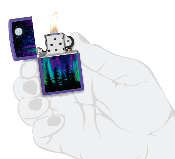 Zippo Aurora Borealis Design, Purple Matte Lighter #48565