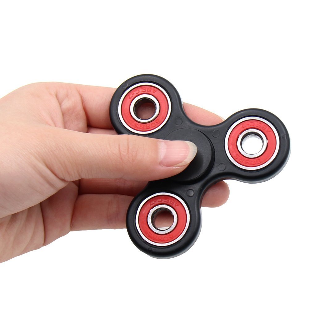High Performance Spin-R Fidget Play Stress-Relief Tri-Spinner Black/Red #11669BK