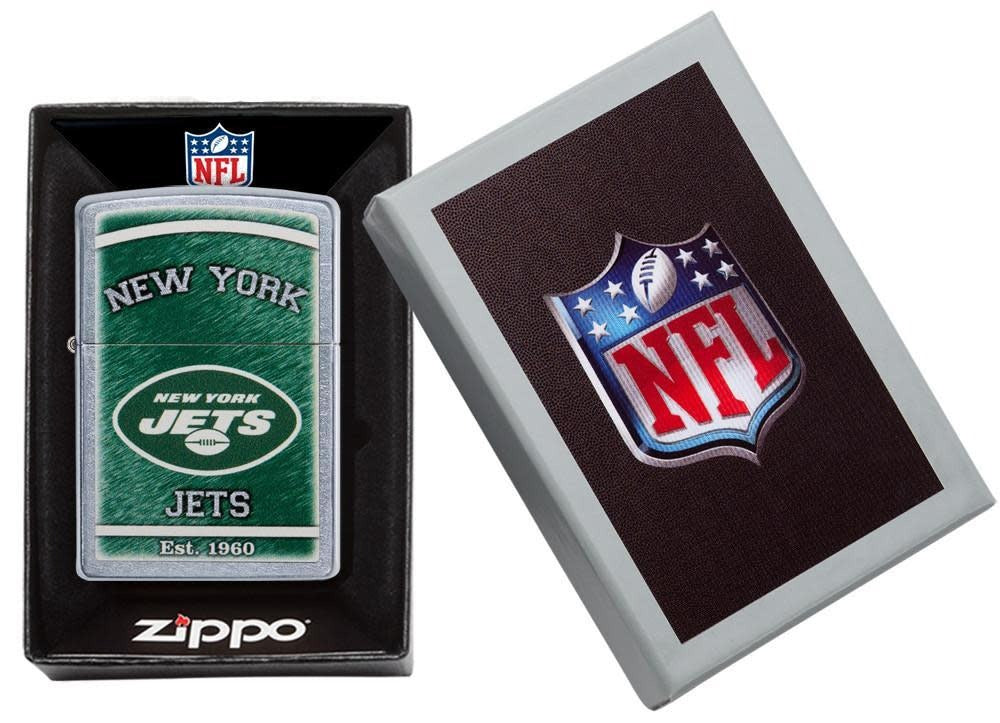 Zippo NFL New York Jets Football Team, Street Chrome Finish Windproof Lighter #29955