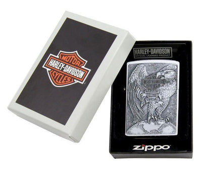 Zippo Harley Davidson Eagle & Globe Emblem Genuine Windproof Lighter #200HD.H231