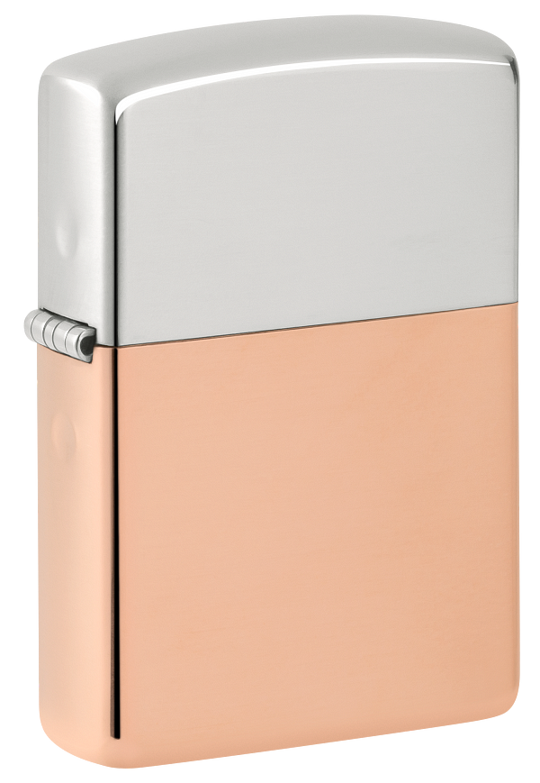 Zippo Bimetal Case, Solid Copper and Sterling Silver Lid Lighter #48694