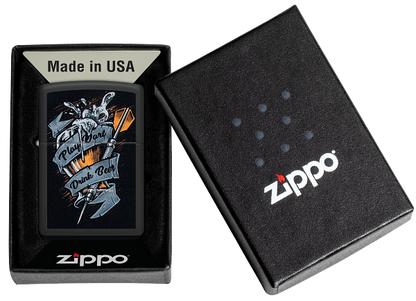 Zippo Play Darts Drink Beer, Black Matte Lighter #48679