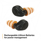 3M PELTOR Tactical Earplug Kit, NRR 23dB, Rechargeable, Construction, Law Enforcement #TEP-200