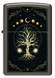 Zippo Spiritual Tree Moon Phases, Black Ice Lighter #48636
