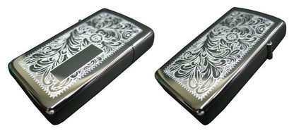 Zippo Slim Chrome Venetian Design, Good For Engraving, Genuine Lighter #1652